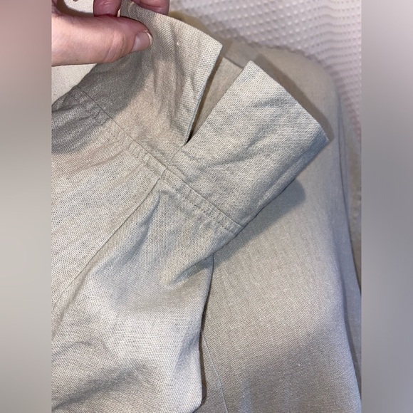 Women’s FRENCH LAUNDRY oatmeal linen blend buttoned shirt size XL - Picture 6 of 15